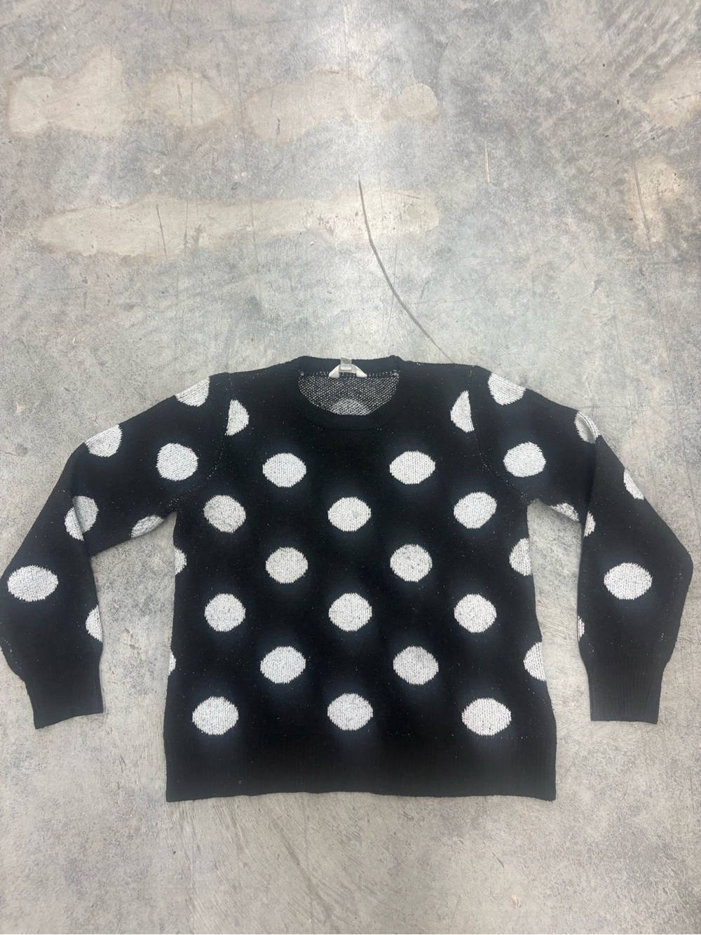 Polka Dot Black Sweater Medium by Time and Tru